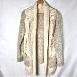 SOLD: Unbranded Cable Knit Contrast  Cardigan